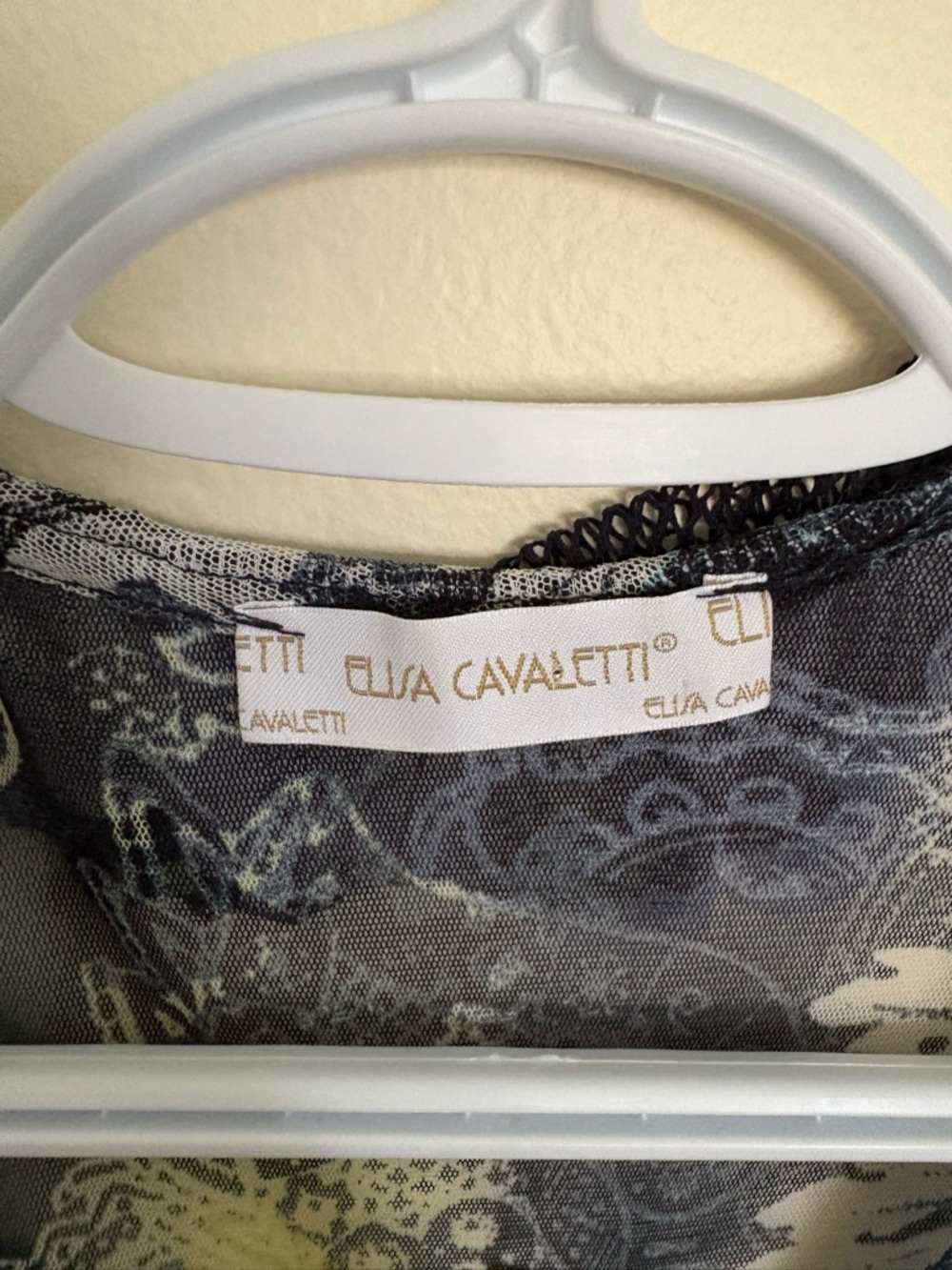 Elisa Cavaletti Mixed Media Sheer Paisley & Ruffle Top - Rare Art Piece - Picture 4 of 14